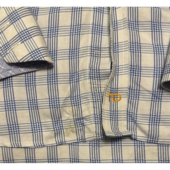 TD Thomas Dean Men's Button-Down Casual Shirt Check Pattern Cotton Size L (READ) - Picture 8 of 16